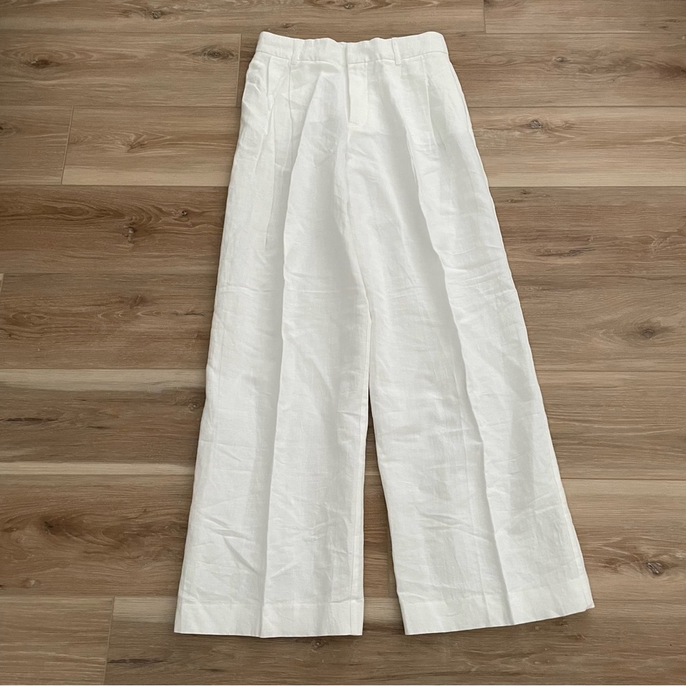 Zara Linen Blend Full Length Pants S